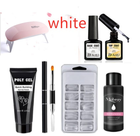 JMT-505418 Milky and Pink Polygel Nail Kit with Fast Crystal Extension Glue - 30ml, Lasts 45 Days