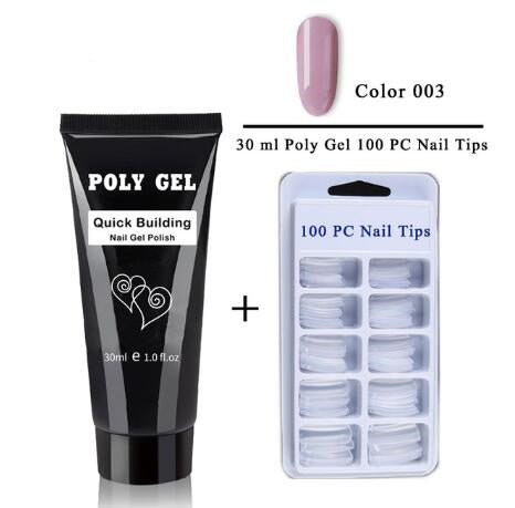JMT-505418 Milky and Pink Polygel Nail Kit with Fast Crystal Extension Glue - 30ml, Lasts 45 Days