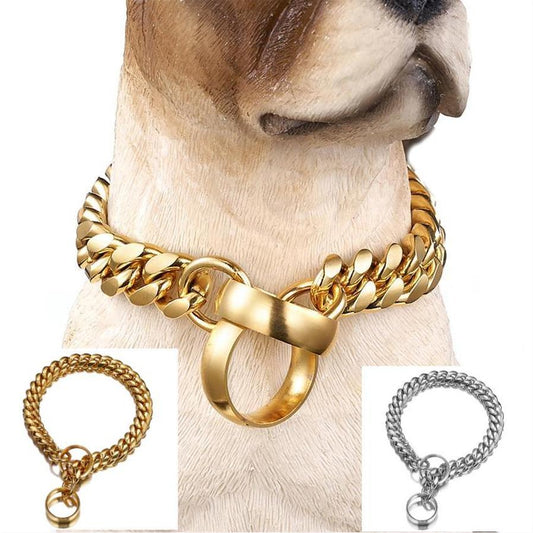 JMT-505930 Titanium Steel 14mm Dog Chain - Scalable, Polished Finish in Gold and Silver خيارات