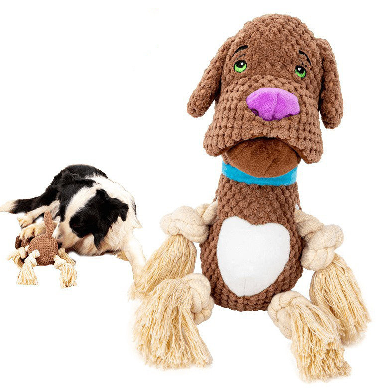 JMT-506250 Interactive Bite-Resistant Plush Dog Toy with Squeaker for All Breeds
