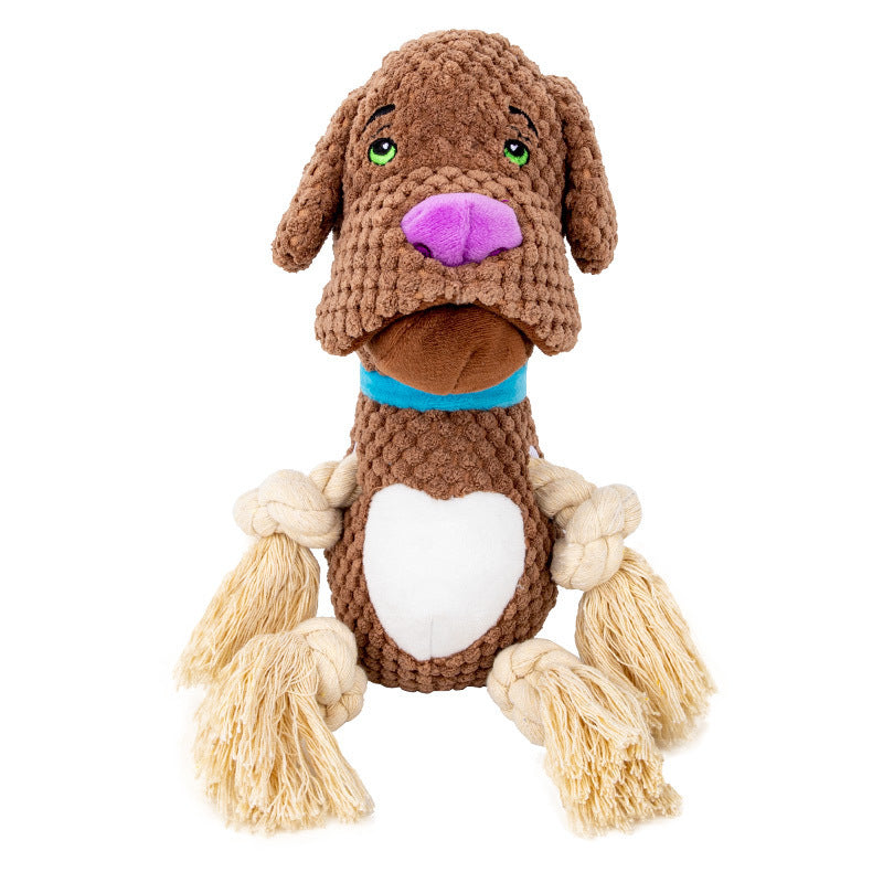 JMT-506250 Interactive Bite-Resistant Plush Dog Toy with Squeaker for All Breeds