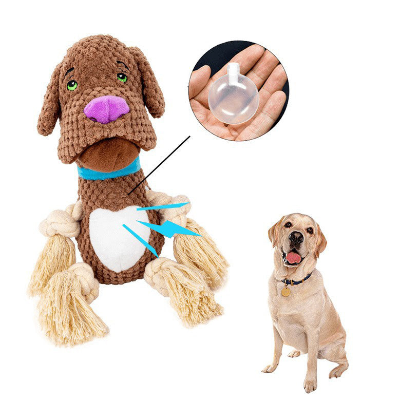 JMT-506250 Interactive Bite-Resistant Plush Dog Toy with Squeaker for All Breeds