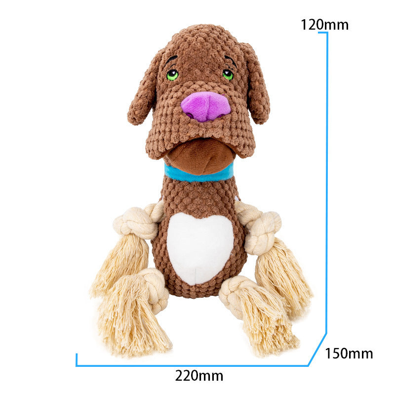 JMT-506250 Interactive Bite-Resistant Plush Dog Toy with Squeaker for All Breeds