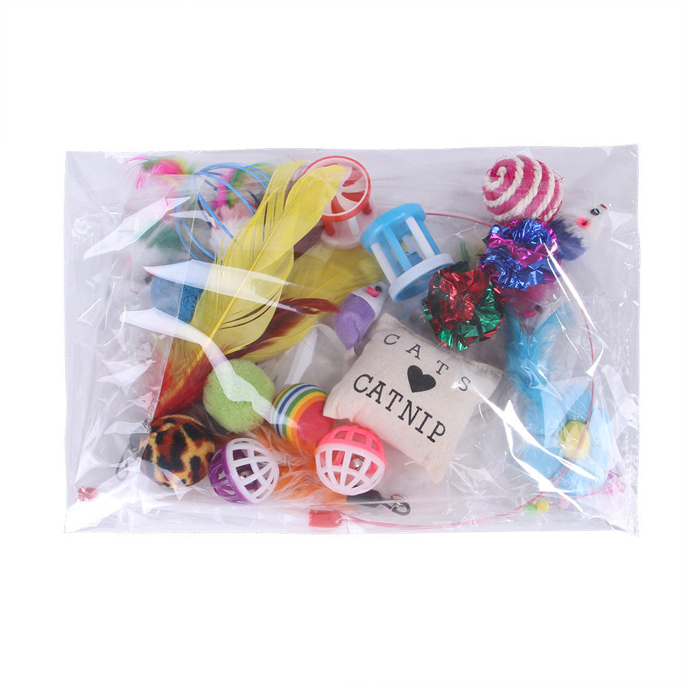 JMT-506570 Plush Cat Toy Set with Interactive Sticks and Mice for Engaging Playtime