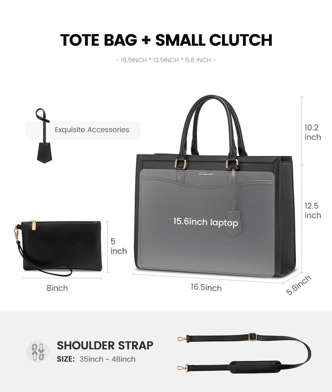 JMT-507146 Stylish Laptop Handbag for Women - Leather Tote with Dedicated Laptop Compartment