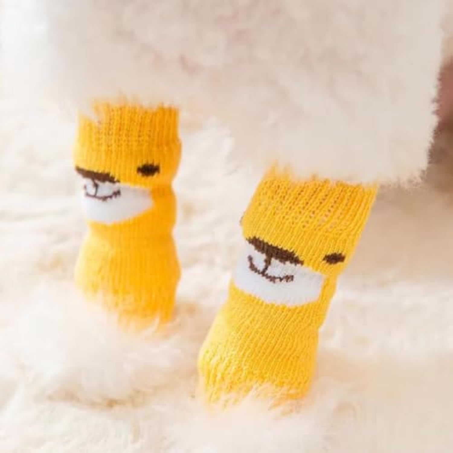 JMT-507402 Winter Warm Pet Dog Socks - 4-Piece Set for Small Dogs, Puppy Leg Protection and Comfort