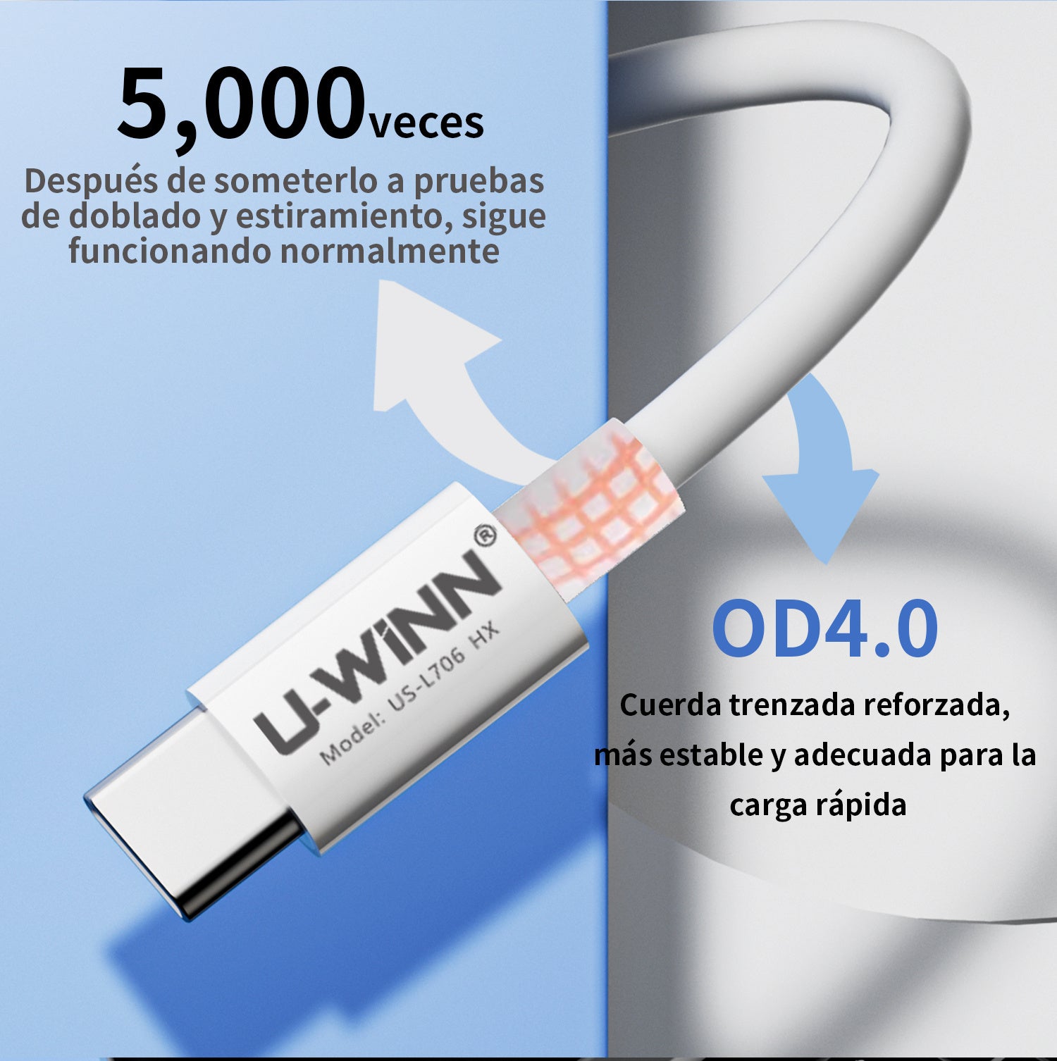 JMT-507594 USB-C to USB-C Cable, 1M Length, 60W Power Delivery, Data Transfer Speed of 480 Mbps, PVC Material