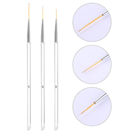 JMT-507722 Gel Nail Polish with Nail Brushes - 3 Piece Set for Artistic Nail Designs