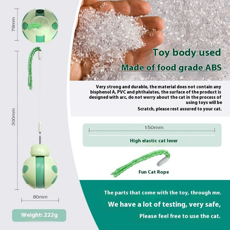 JMT-507722 Morandi Green and Pink Plastic Cat Toy for Food Leakage Prevention and Playtime Fun