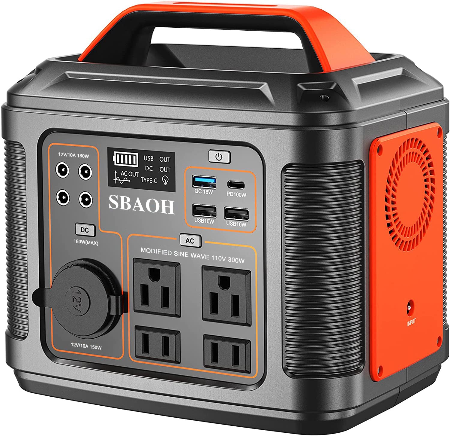 JMT-507914 Portable Power Station 300W 296Wh Lithium Backup Battery with Multiple Output Ports for Emergency and Outdoor Use