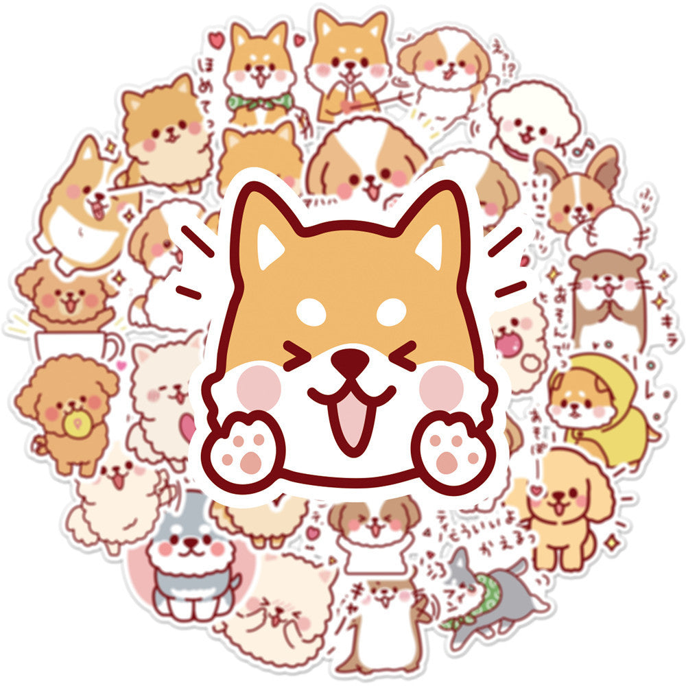 JMT-508042 Cute Dog Graffiti Stickers - 50 Adhesive PVC Cartoon Designs