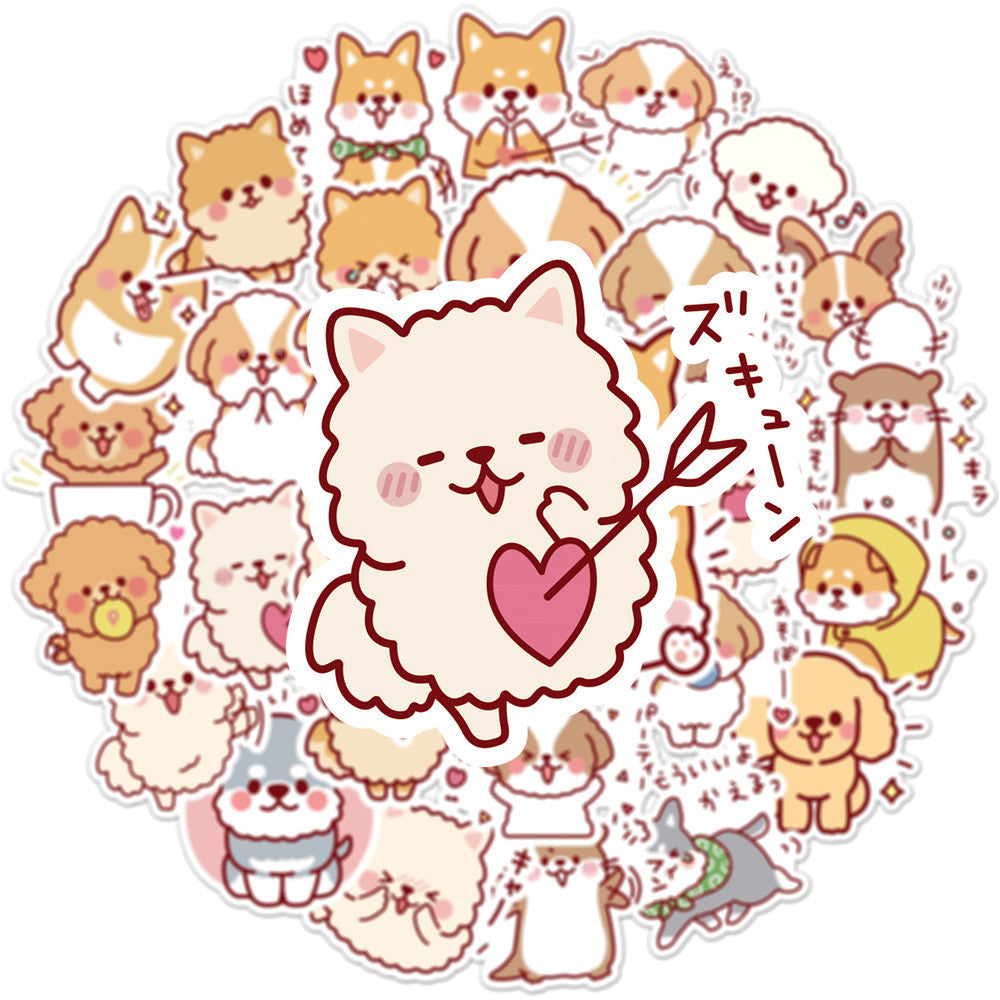 JMT-508042 Cute Dog Graffiti Stickers - 50 Adhesive PVC Cartoon Designs