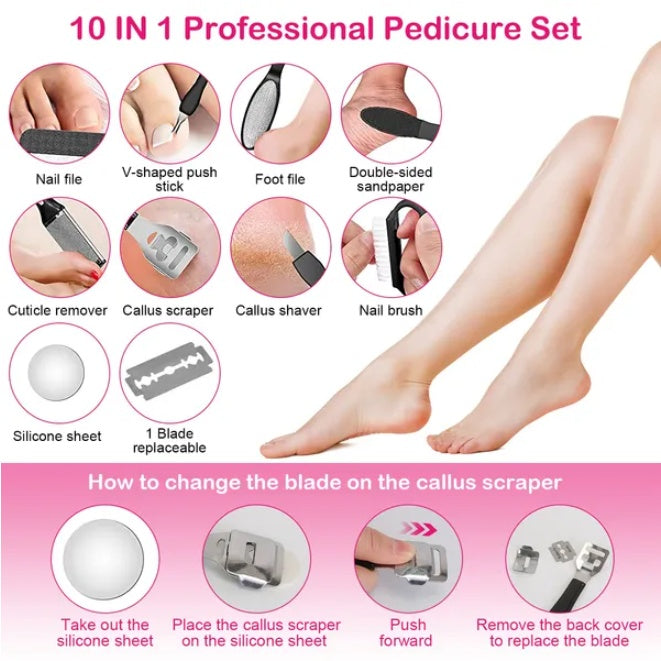JMT-508554 17-Piece Electric Foot Callus Remover Set for Smooth and Soft Feet