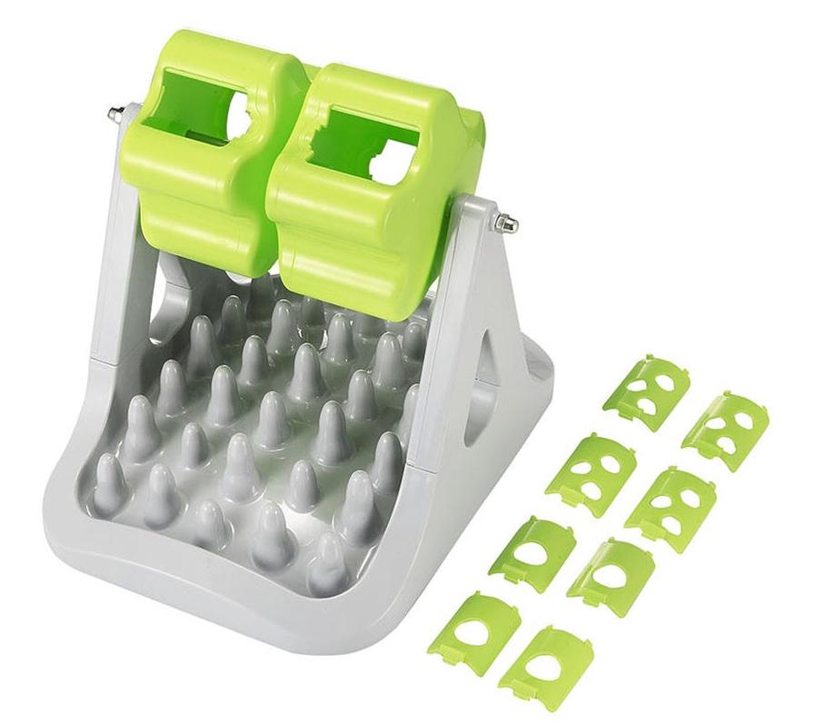 JMT-508554 Interactive Rotating Food Dispenser Toy for Dogs and Cats - Plastic Leaky Training Device in Grey and Green