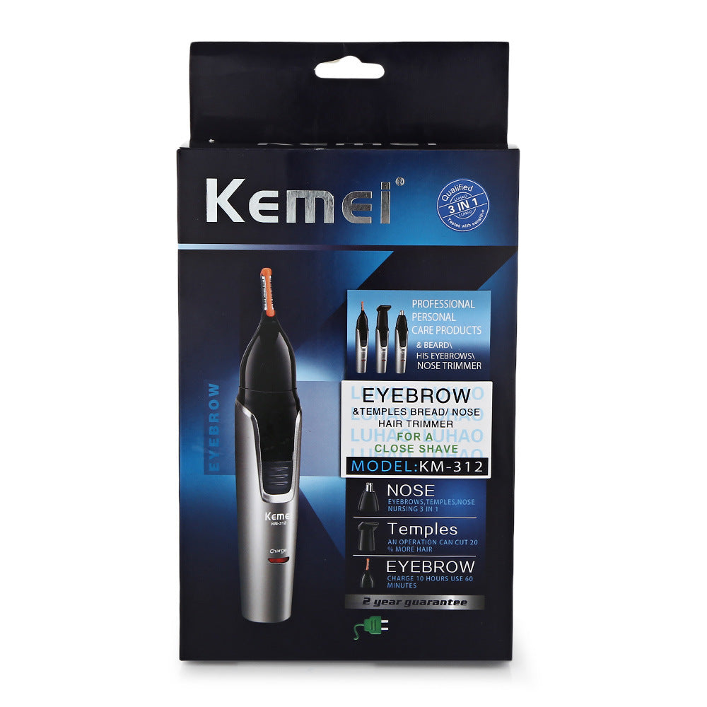 JMT-508810 3-in-1 Nose Hair Trimmer and Sideburn Grooming Tool in Light Grey