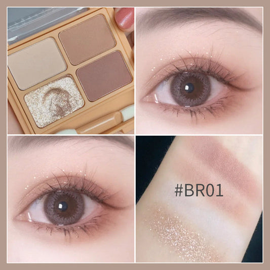 JMT-509002 Beginner-Friendly Four-Color Shiny Silk Eyeshadow Palette