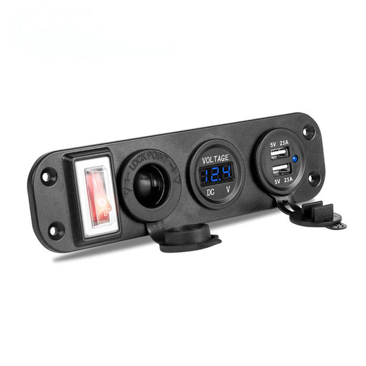 JMT-509258 Three-Port Car Mobile Phone Charger, 12-30V Input, 5V USB Output, 4200mA Current, Model YD-YY-TU-KG
