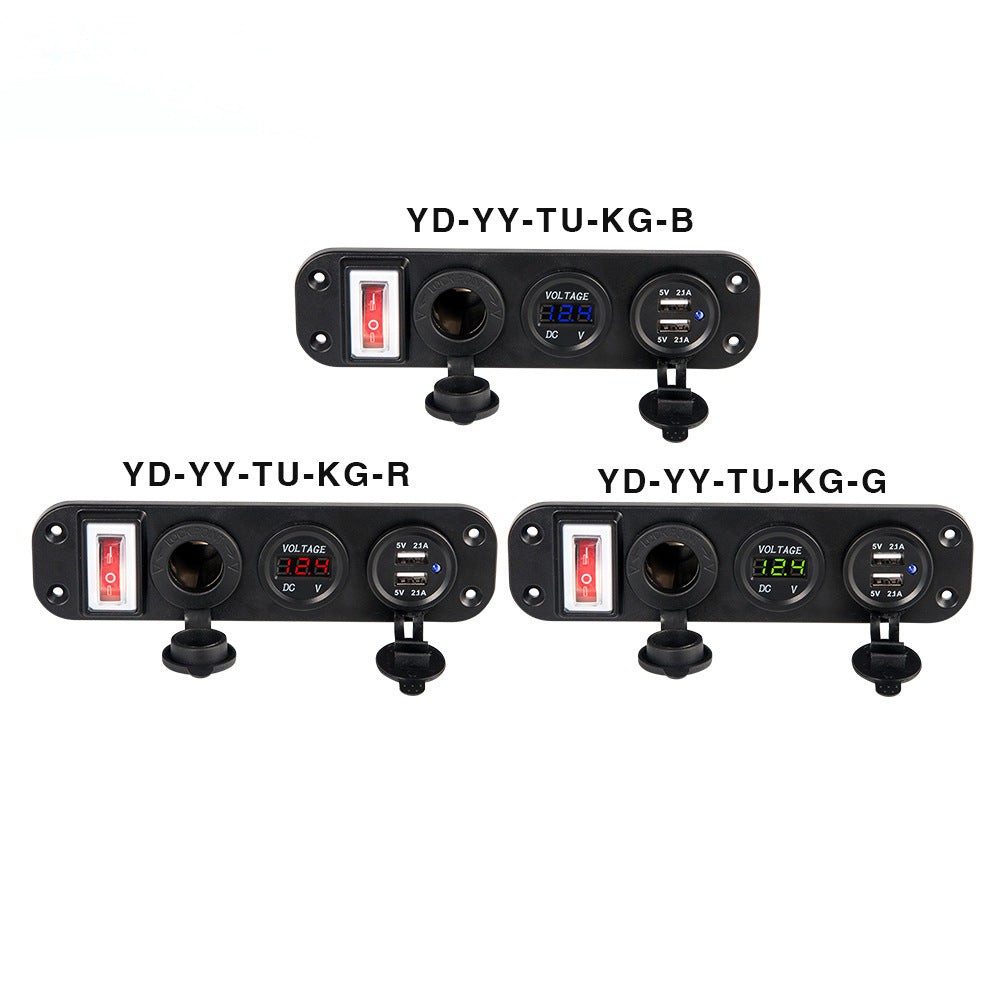 JMT-509258 Three-Port Car Mobile Phone Charger, 12-30V Input, 5V USB Output, 4200mA Current, Model YD-YY-TU-KG