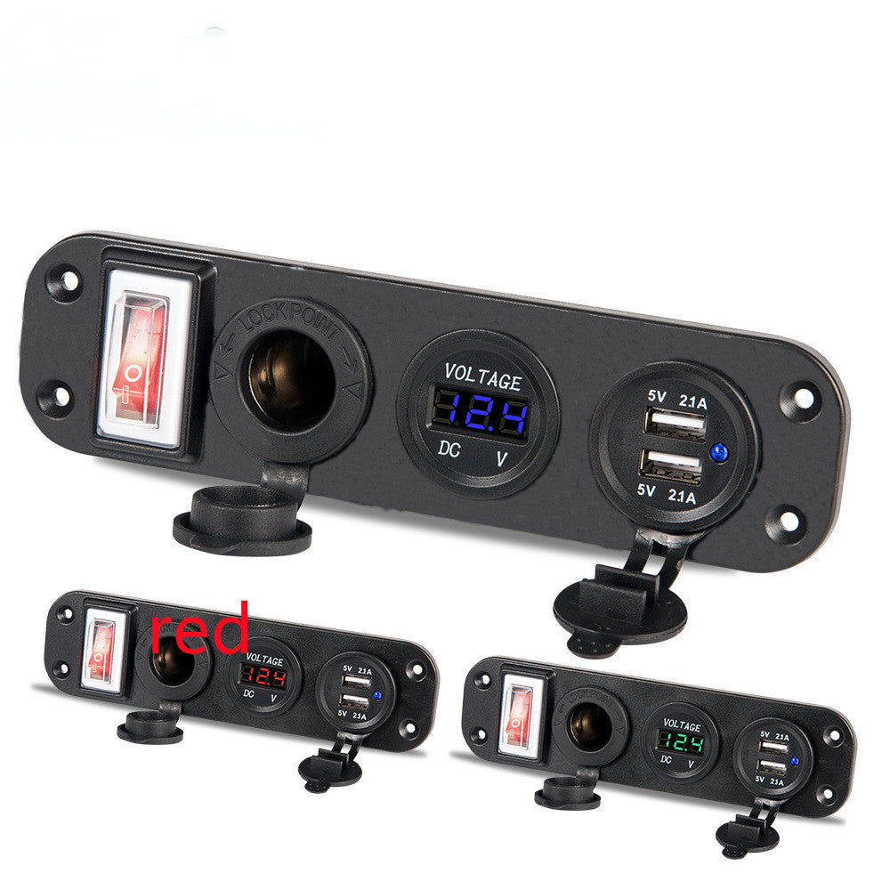 JMT-509258 Three-Port Car Mobile Phone Charger, 12-30V Input, 5V USB Output, 4200mA Current, Model YD-YY-TU-KG