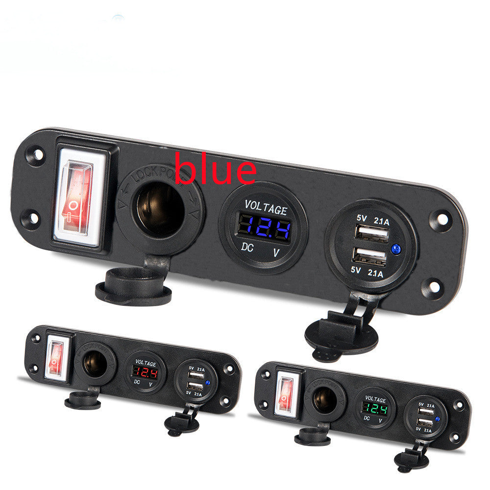 JMT-509258 Three-Port Car Mobile Phone Charger, 12-30V Input, 5V USB Output, 4200mA Current, Model YD-YY-TU-KG