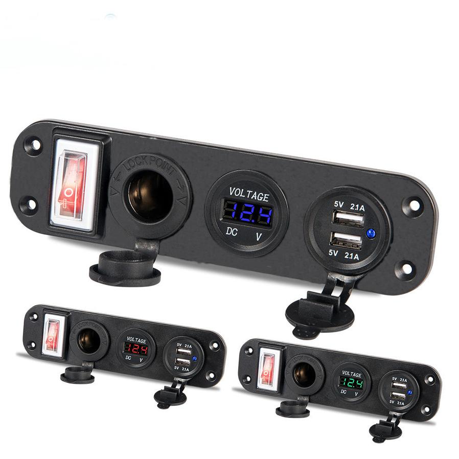 JMT-509258 Three-Port Car Mobile Phone Charger, 12-30V Input, 5V USB Output, 4200mA Current, Model YD-YY-TU-KG