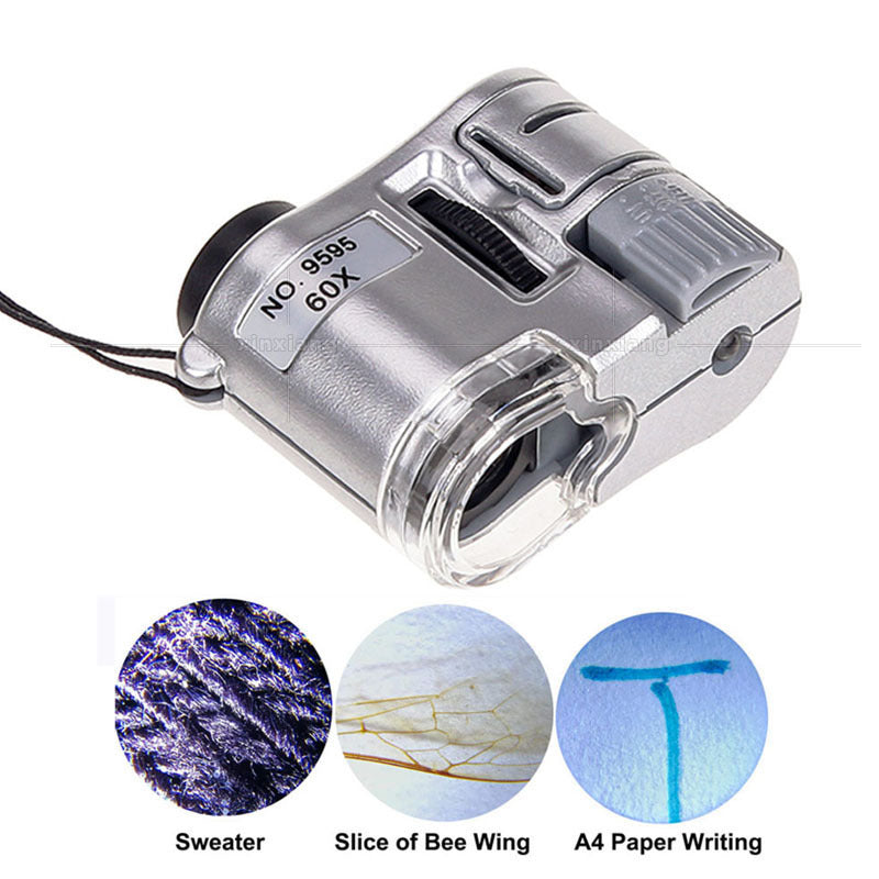 JMT-509386 60x LED Currency Detector and Magnifying Glass - Portable Pocket Tool for Security and Verification