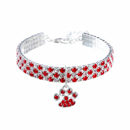 JMT-509386 Colorful Diamond-Patterned Elastic Pet Collar for Dogs and Cats – Ideal for All Seasons and Princess Style