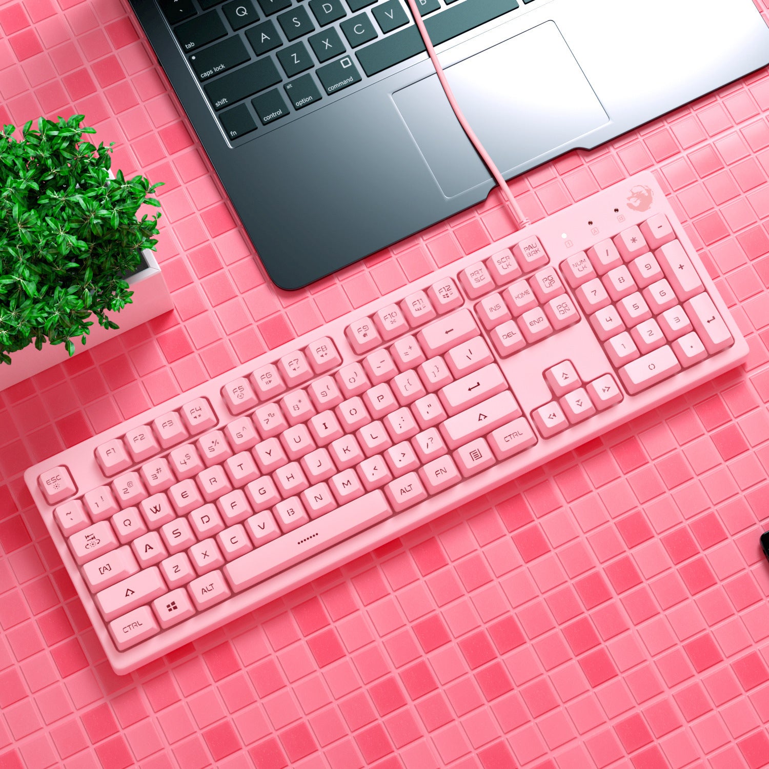 JMT-509514 Membrane Mechanical Keyboard with 104 Keys and USB Interface, Waterproof Design, 1.8m Cable Length