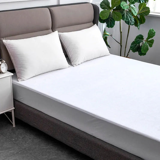 JMT-509642 Waterproof Terry Mattress Protector for Queen Size Beds with TPU Laminate and Stretch Knit Skirt