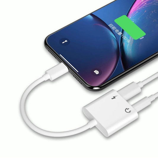 JMT-509898 2-in-1 3.5mm Audio Adapter with Charging and Microphone Functionality for Apple Devices