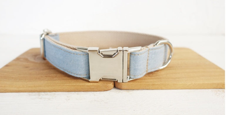 JMT-510218 Medium to Large Dog Traction Collar and Rope Set in Light Blue and Yellow