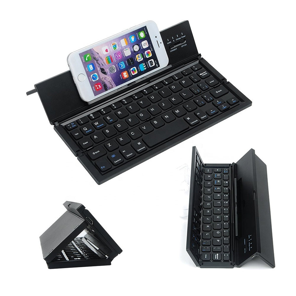 JMT-510346 Ultra-Thin Mini Folding Bluetooth Keyboard for Tablets and Smartphones - Waterproof, Multi-Function Design