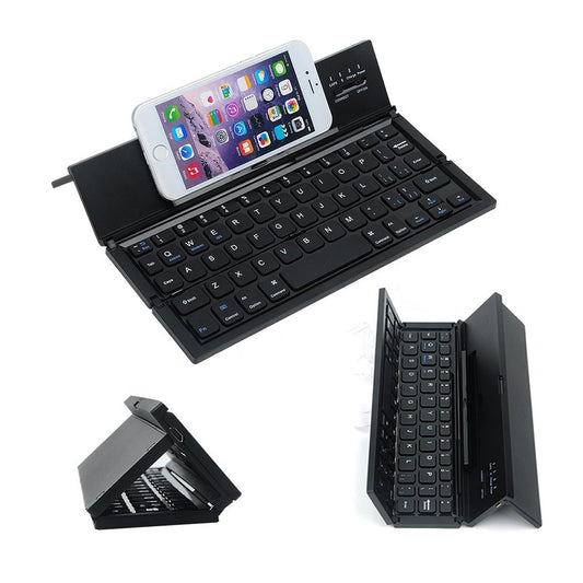 JMT-510346 Ultra-Thin Mini Folding Bluetooth Keyboard for Tablets and Smartphones - Waterproof, Multi-Function Design