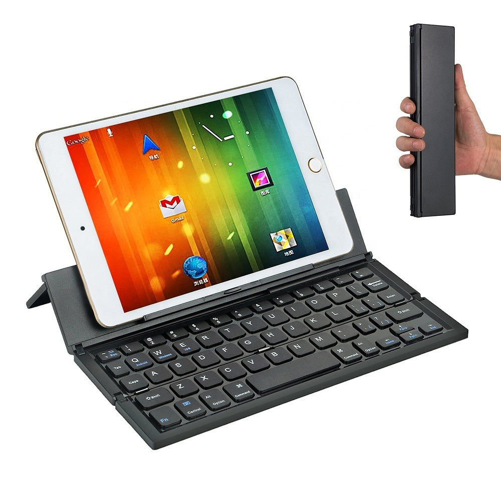 JMT-510346 Ultra-Thin Mini Folding Bluetooth Keyboard for Tablets and Smartphones - Waterproof, Multi-Function Design