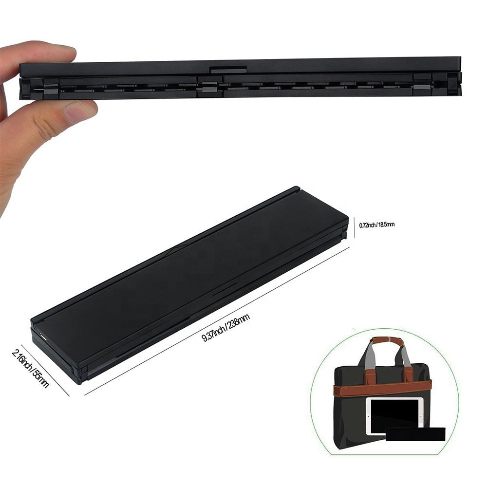 JMT-510346 Ultra-Thin Mini Folding Bluetooth Keyboard for Tablets and Smartphones - Waterproof, Multi-Function Design