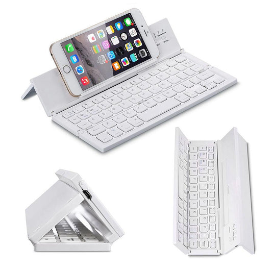 JMT-510346 Ultra-Thin Mini Folding Bluetooth Keyboard for Tablets and Smartphones - Waterproof, Multi-Function Design