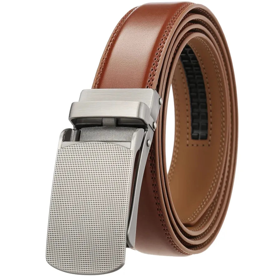 JMT-510474 Men's Fashionable 3.0CM Wide Ratchet Buckle Belt - Adjustable and Versatile Design