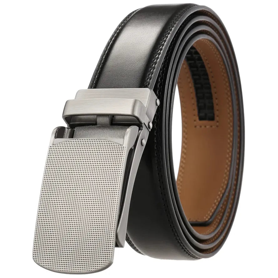 JMT-510474 Men's Fashionable 3.0CM Wide Ratchet Buckle Belt - Adjustable and Versatile Design
