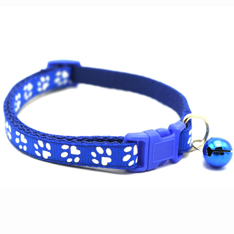 JMT-510538 Sapphire Blue and Colorful Cat and Dog Collars with Bells and Name Pendants