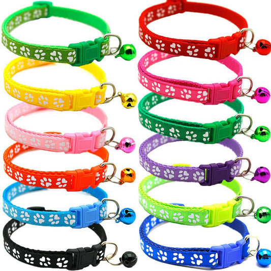 JMT-510538 Sapphire Blue and Colorful Cat and Dog Collars with Bells and Name Pendants