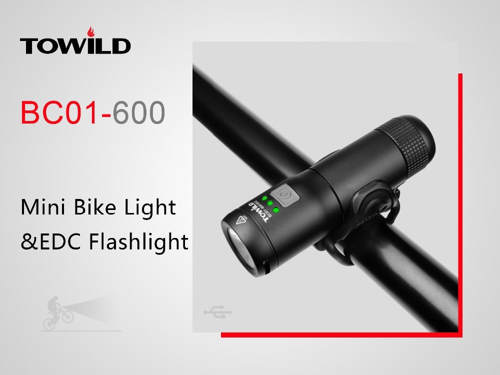 JMT-510794 Rechargeable Bicycle Headlight with Adjustable Brightness and Long Battery Life