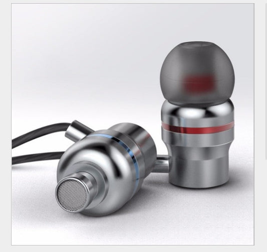 JMT-511050 In-Ear Subwoofer Headphones with Wheat Line - Model FM-036, Wired, 120 cm Length, Available in Silver, Light Purple, Gold, Red