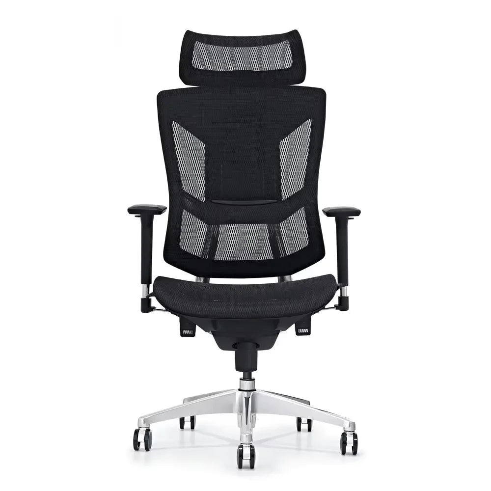 JMT-511178 Contemporary Black Fabric Reclining Office Chair with Adjustable Headrest for Ergonomic Comfort