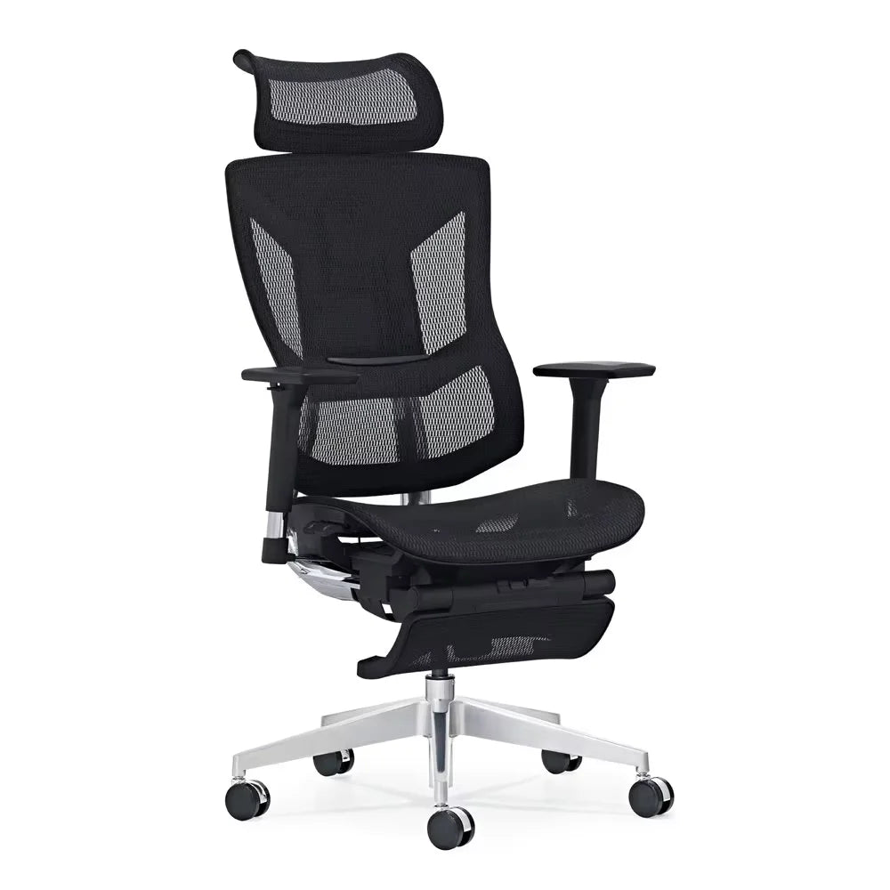 JMT-511178 Contemporary Black Fabric Reclining Office Chair with Adjustable Headrest for Ergonomic Comfort