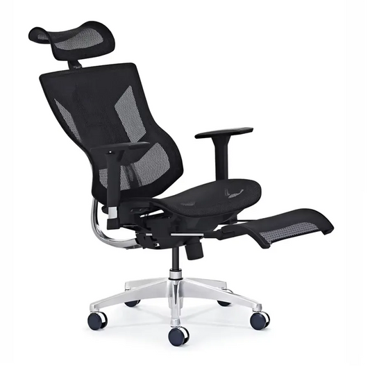 JMT-511178 Contemporary Black Fabric Reclining Office Chair with Adjustable Headrest for Ergonomic Comfort