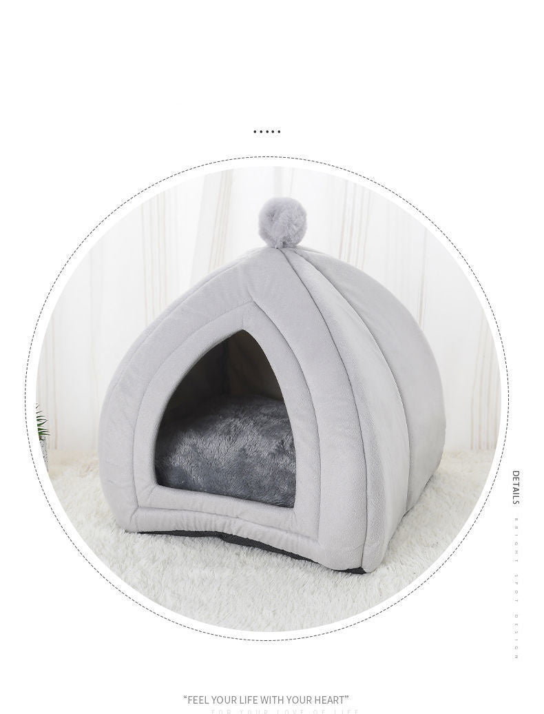 JMT-511178 Cozy Washable Cat Bed & Dog Tent with Soft Cushion for Small Pets - Multiple Sizes Available