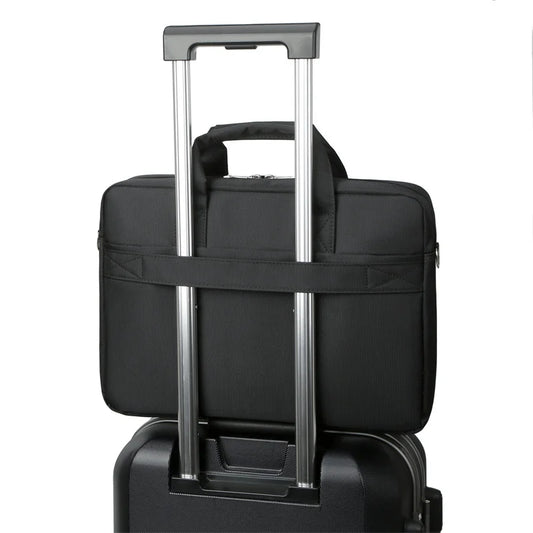 JMT-511690 Large Capacity Portable Laptop Tote Bag for 15.6-Inch and 14-Inch Computers - Sleek Black Briefcase Design