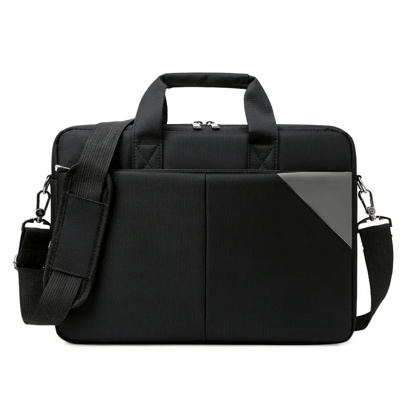 JMT-511690 Large Capacity Portable Laptop Tote Bag for 15.6-Inch and 14-Inch Computers - Sleek Black Briefcase Design