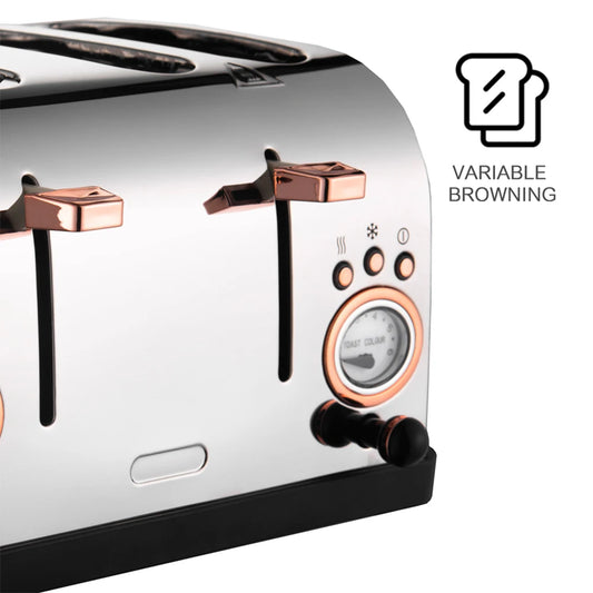 JMT-511690 Stainless Steel 4-Slice Electric Toaster with Smart Controls for Perfectly Even Toasting