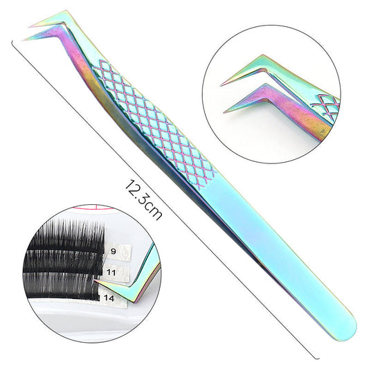 JMT-512138 High Precision Stainless Steel Fish Pattern Eyelash Tweezers - Silver, Gold, Blue, Rose Gold, Colorful